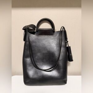 BUILDING BLOCK Business Bag : Black Leather